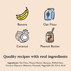 Bocce’s Bakery Oven Baked PB & Banana Recipe Treats for Dogs, Wheat-Free, 6oz