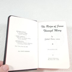 The Reign of Jesus Through Mary Prayer Book Revised Edition 1983 Gabriel Denis