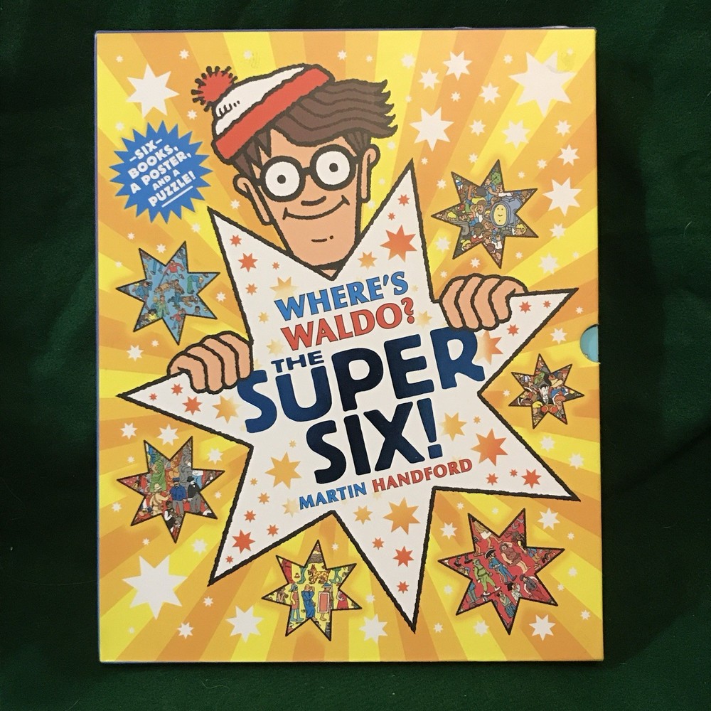 Where’s Waldo? The Super Six! 6-Book Boxed Set w/Puzzle & Poster Martin Handford