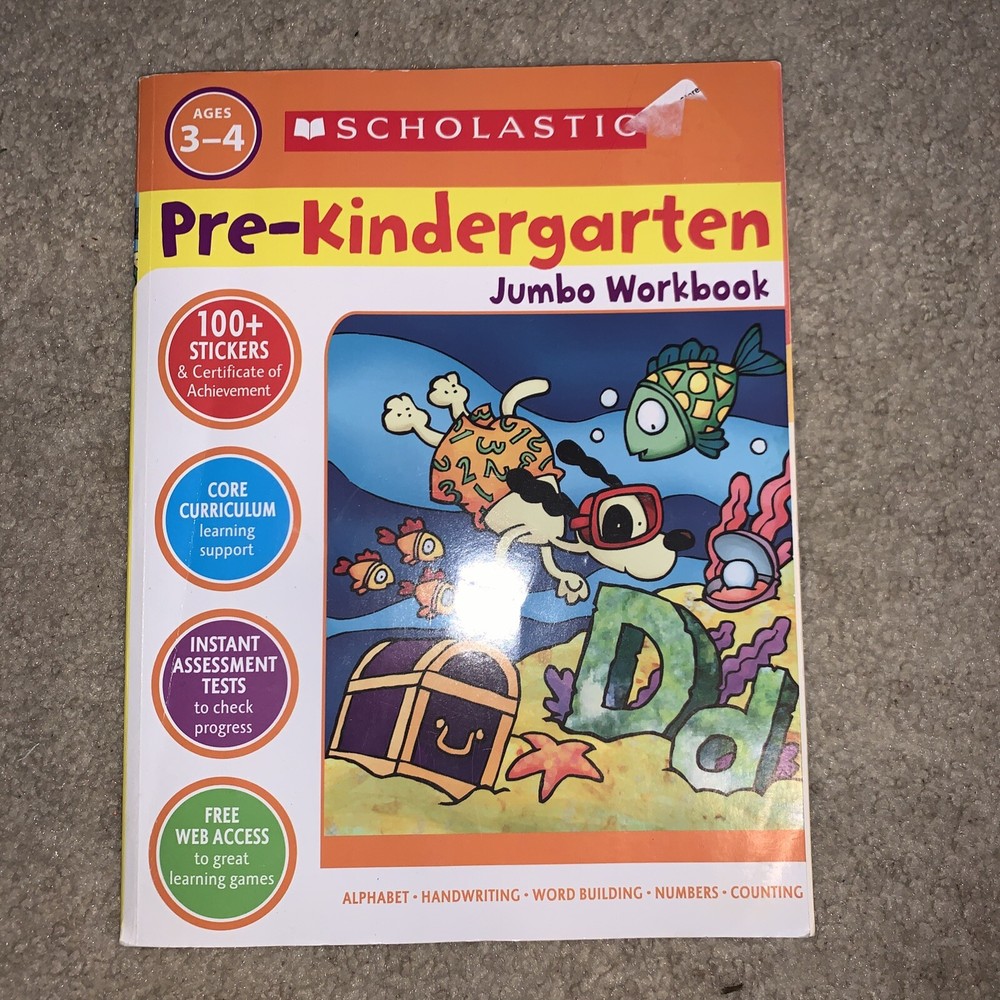 Scholastic Pre-Kindergarten Jumbo Workbook with Stickers