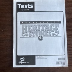 BJU Press Heritage Studies 4 Test 3rd Edition Test Package