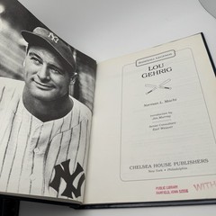 Lou Gehrig + New York Yankees Book MLB Baseball History ~ 2 Library Copy Books
