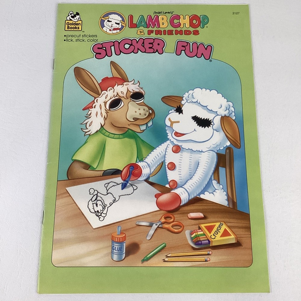 Shari Lewis lamb Chop & Friends Sticker Fun Coloring Book Golden Vintage 1994