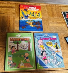 Vintage Looney Tunes Coloring Activity Book Road Runner 80s 90s Bunny Lot Of 3