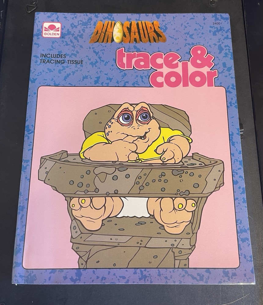 Dinosaurs TV Show Trace & Color Golden Coloring Book Vtg Retro 90s Disney NOS