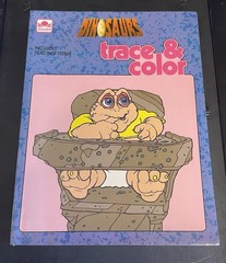 Dinosaurs TV Show Trace & Color Golden Coloring Book Vtg Retro 90s Disney NOS