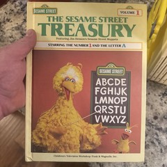 Complete Sesame Street Treasury Set 1-15 w/ Big Bird Holder 1983 CTW Books