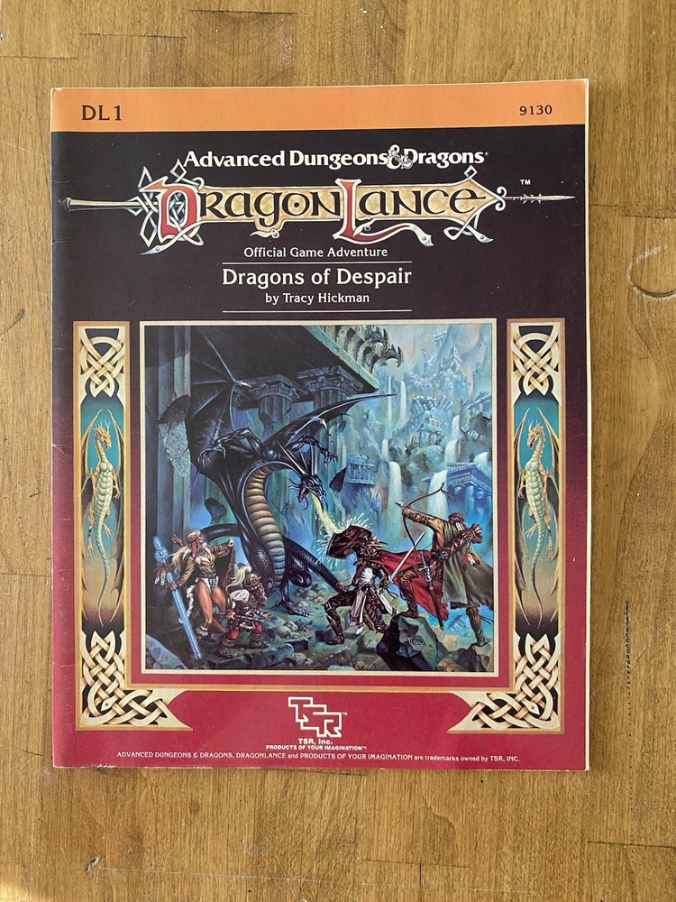 Advanced Dungeons And Dragons Module DL1 Dragon lance Dragons Of Despair