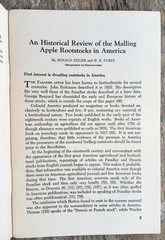 Historical Review Of The Malling Apple Rootstocks In America ~1960~ Michigan 🍎
