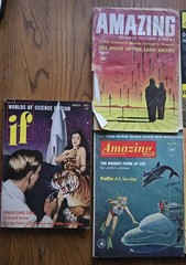 Amazing Stories Fact And Science Fiction 1960s Vintage Sci-Fi pulp magazine Lot