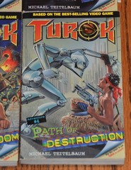 Turok paperback Book Set 1 2 3 4 by Teitelbaum Gold Key based on video game M2