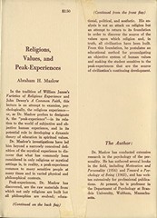 Religions, values, and peak-experiences, ([The Kappa Delta Pi …