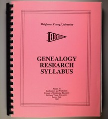 Elderhostel Genealogy Research Syllabus 1994 BYU Brigham Young University Utah