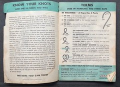 1946 PLYMOUTH DATA BOOK FOR ROPE USER’S USEFUL KNOTS AND HOW TO TIE THEM 31 pgs
