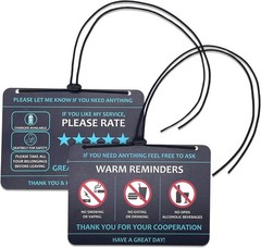 Water-Resistant Rideshare Headrest Signs – Enhance Tips & Maintain Cleanliness