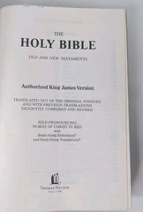 Thomas Nelson KJV Giant Print Reference Bible Burgundy Leather Flex