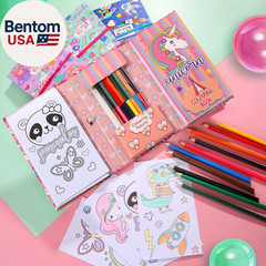 Unicorn Coloring Book Set with Coloring Pages & Colored Pencils, Art Supplies fo