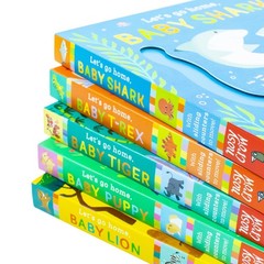 Let’s Go Home Series 5 Books Collection Set (Baby Shark Baby T Rex Baby Tiger