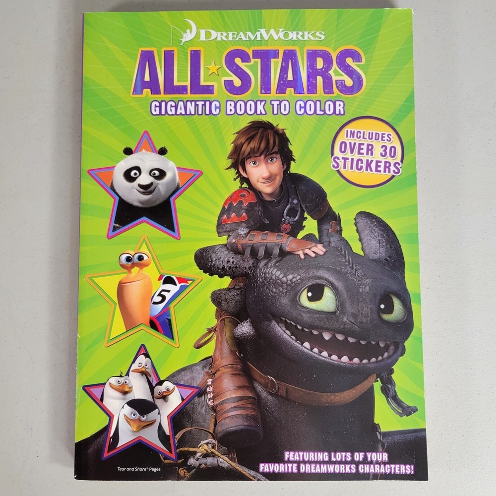 DreamWorks All Stars Gigantic Coloring Book w/ Stickers Turbo Kung Fu Panda