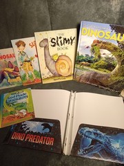 Boy Books-3 Dinosaur, Sloppy Joe, The Slimy Book, and a dino pocket folder