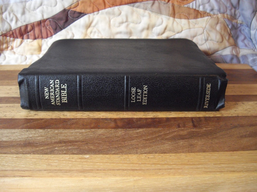 Rare 1975 Black Genuine Leather Loose Leaf New American Standard Bible NAS NASB