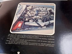 1973 Jaguar XJ 6 brochure. 9″ x 12.25″. Good shape. Great pics. Some tape damage