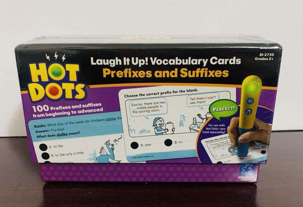 Hot Dots Prefixes And Suffixes Learning Cards Grade 2+ Brand New