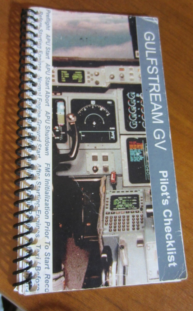 GULFSTREAM GV PILOT’S CHECKLIST AS PICTURED 2019 30 PAGES