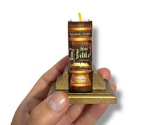 Magnificent Holy Bible full version King James mini Book KJV w/ golden stand new