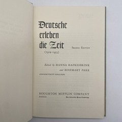 Deutsche Erieben Die Zeitgeist. English And German Language 1956 Hardcover