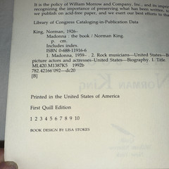 MADONNA The Book large paperback book First Quill Edition PHOTOS 256 pages