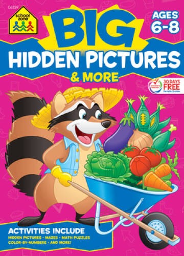 BIG Hidden Pictures & More Workbook (Ages 6 – 8) – Perfect Paperback – GOOD