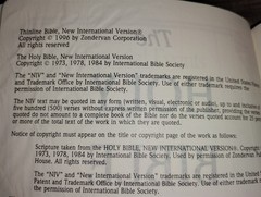 NIV Thinline Bible New International Version 1996 Zondervan Bonded Leather Bound