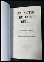 Atlantis, Edda & Bible by Hermann Wieland ,Germanic World Culture, Reprint, New