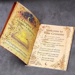 Witchcraft Grimoire Book of Shadows Journal Moon Phases Herbal Lore 77 Pages