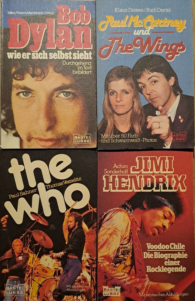 Buchpaket Rock (Bastei-Lübbe – 4TB): Dylan/ McCartney/ Who/ Hendrix