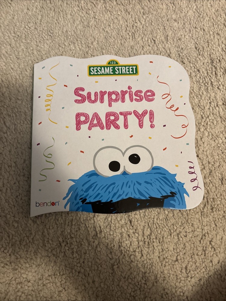 Bendon Sesame Street Board Book Cookie Monster Surprise Party (for Big Bird)