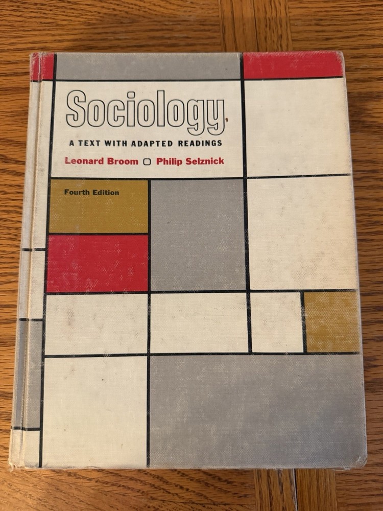 Vintage 1968 Sociology Text With Adapted Readings Fourth Edition Hardcover Book
