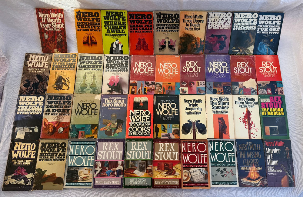 Rex Stout Lot of 39 Paperback Books Mysteries Nero Wolfe Vintage detective 1980s