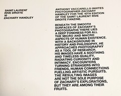 Saint Laurent~July 2023 □RIVE DROITE Fanzine #10 Photos By Zachary Handley 51 Pg
