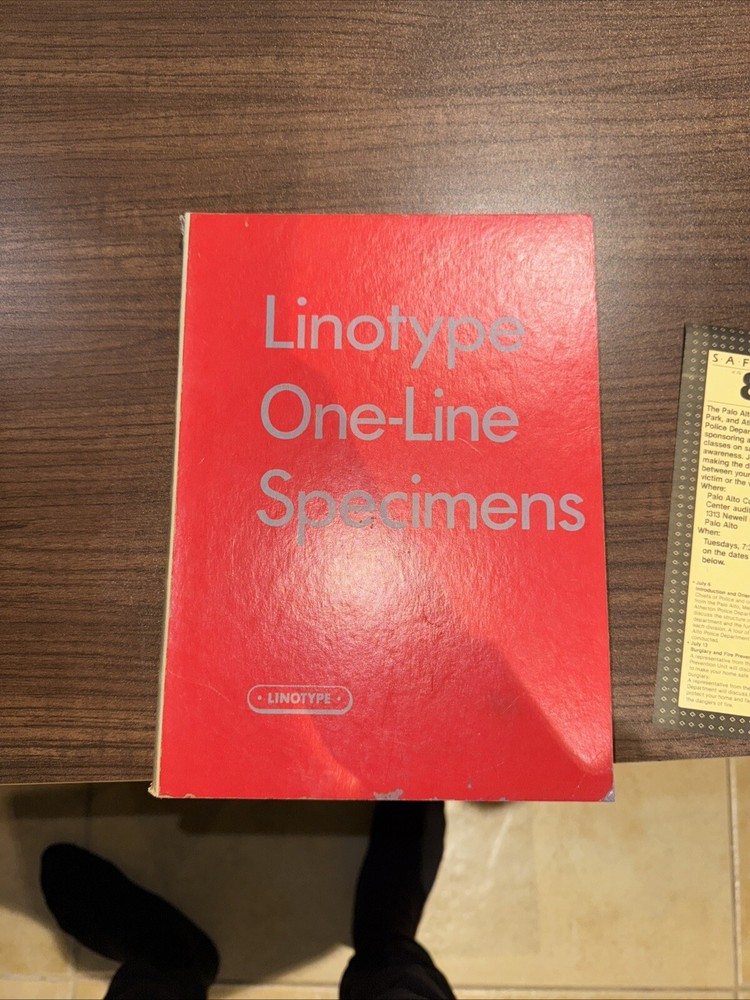 Linotype One-Line Specimens Type Catalogue. 19cm x 26cm. 291 pages 1958 Edition