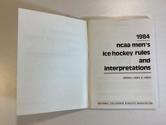 1984 NCAA Men’s Ice Hockey Rules and Interpretations – 97 Pages – Free Shipping