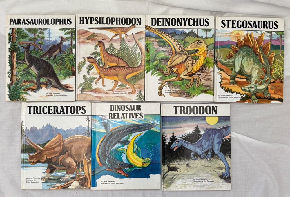 Lot of 7 Dinosaur Picture Books by Janet Riehecky Hardcover-Child’s World,Inc