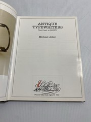 VTG 1997 MICHAEL ADLER ANTIQUE TYPEWRITERS HC BOOK