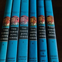 6 Vintage The Hardy Boys Mystery Books Franklin W Dixon Blue Matte 1 – 4 10, 11