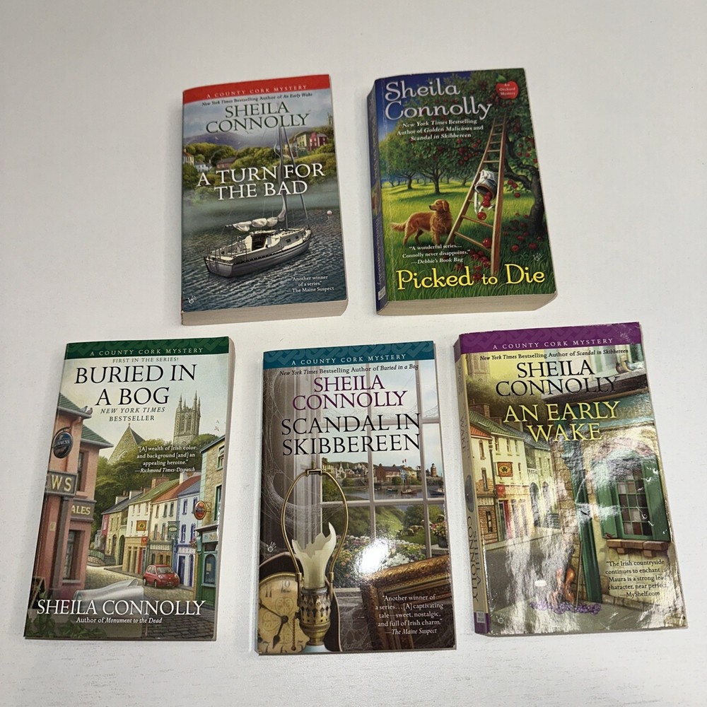 Lot of 5 (4 County Cork Mystery Series Books) & Picked To Die by Sheila Connolly