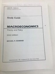 Macroeconomics : Theory and Policy – Michael R. Edgmand (1987, Paperback)