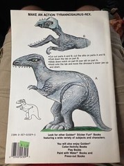 Unused VINTAGE 80s 1988 Golden STICKER FUN Coloring Book-DINO RIDERS #95
