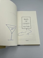 Rules of Civility Amor Towles Signed Hardcover. First Edition 12th Print HCDJ