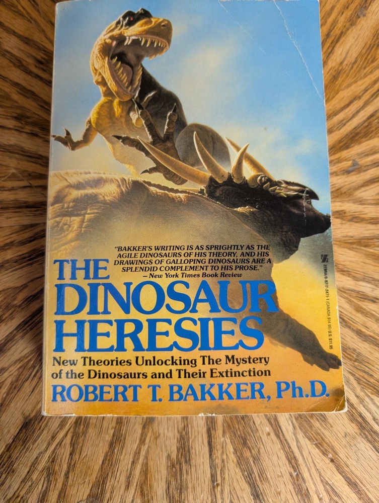 Dinosaur Heresies Book Robert T Bakker Ph.D. 1986 VTG HC DJ Theories Extinction